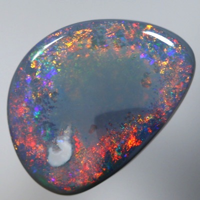 SOLID SEMI BLACK OPAL Sparkling fire surrounds black opal
